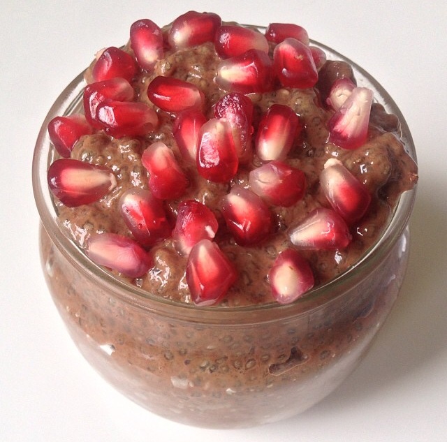chia pudding with pomegranate