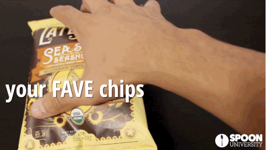 Hide Chips under Garbage Bag