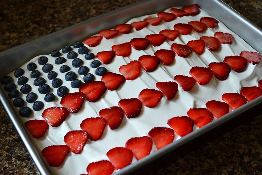 flag cake decorated top