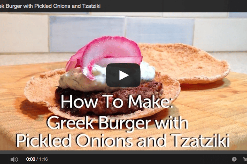 Roasted Red Pepper Greek Burger Video Recipe1