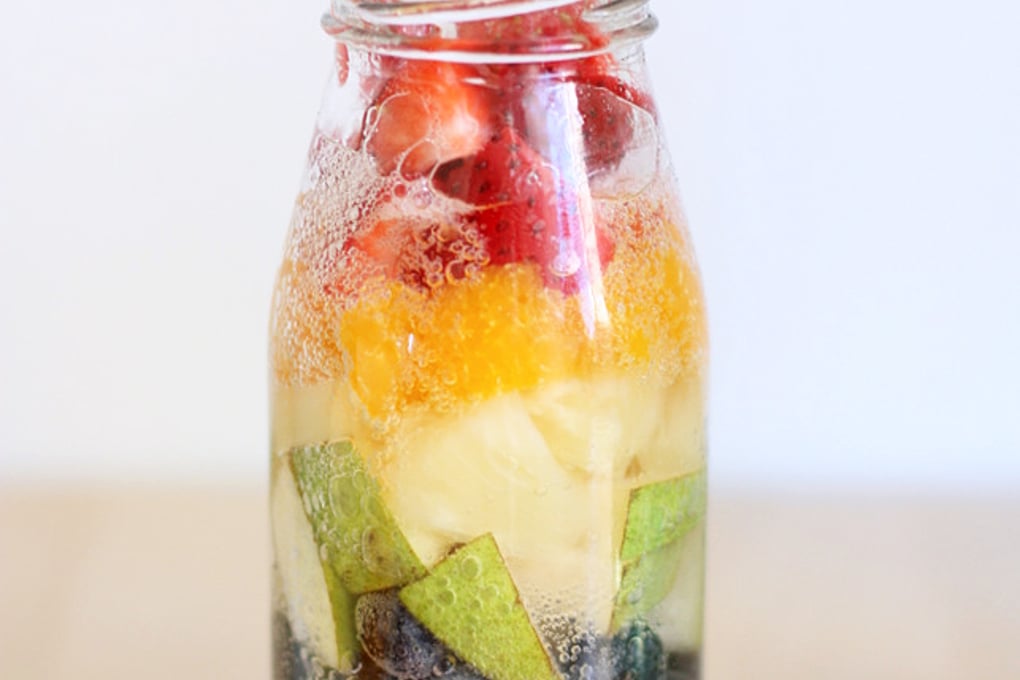 Soda and Fruit in a Jar