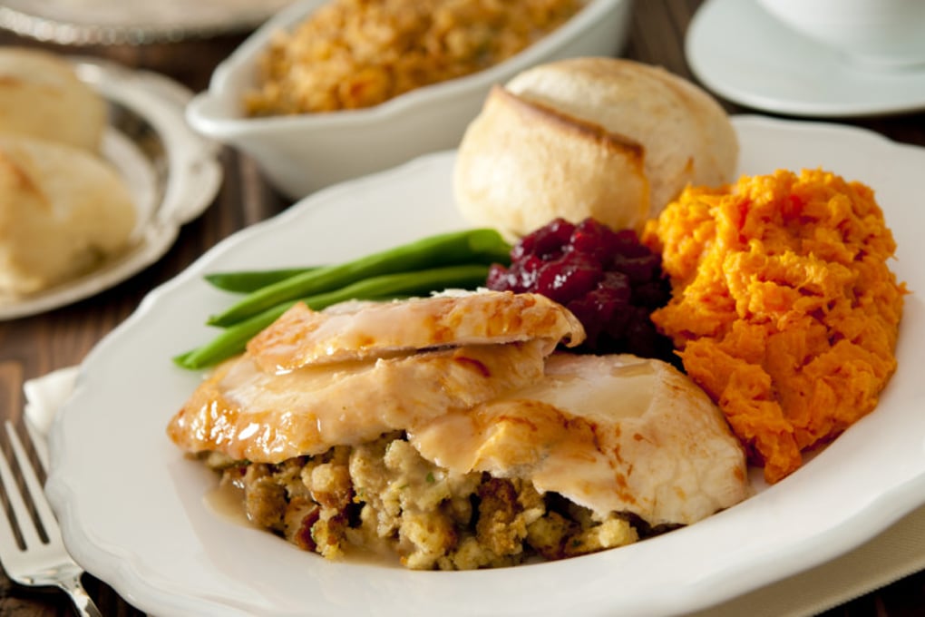 Traditional Thanksgiving plate of food e1447307338185