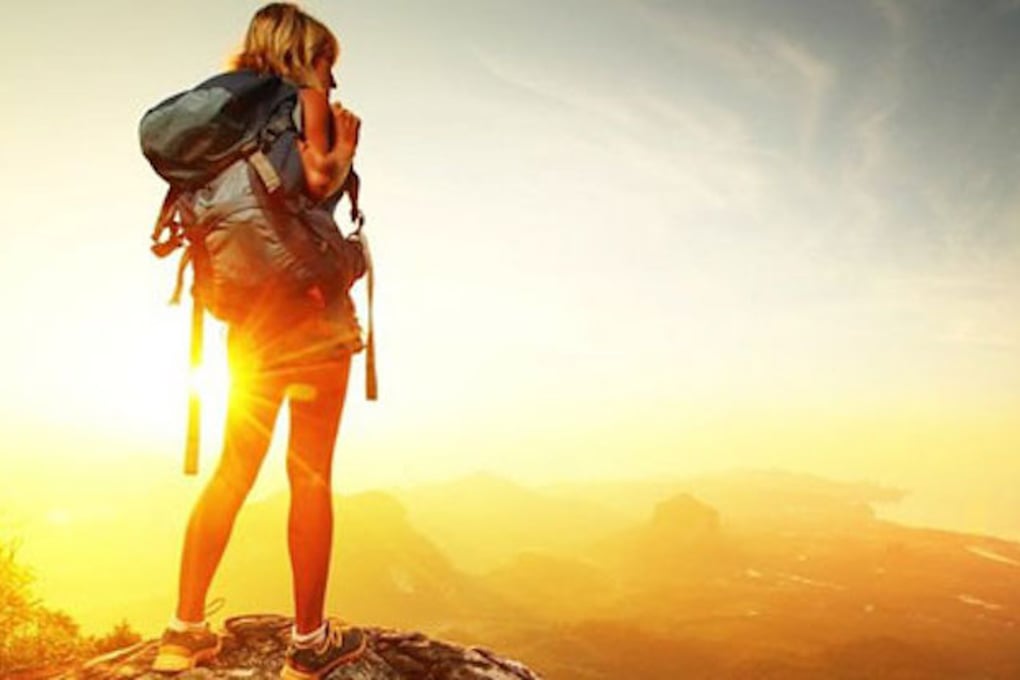 Woman On Top Of Mountain At Sunset 520 1
