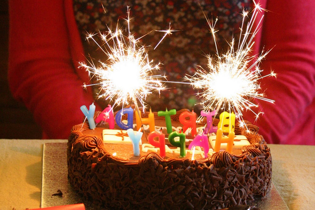 Sparklers on Cake