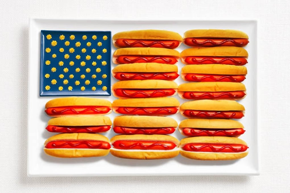 united states flag made from food