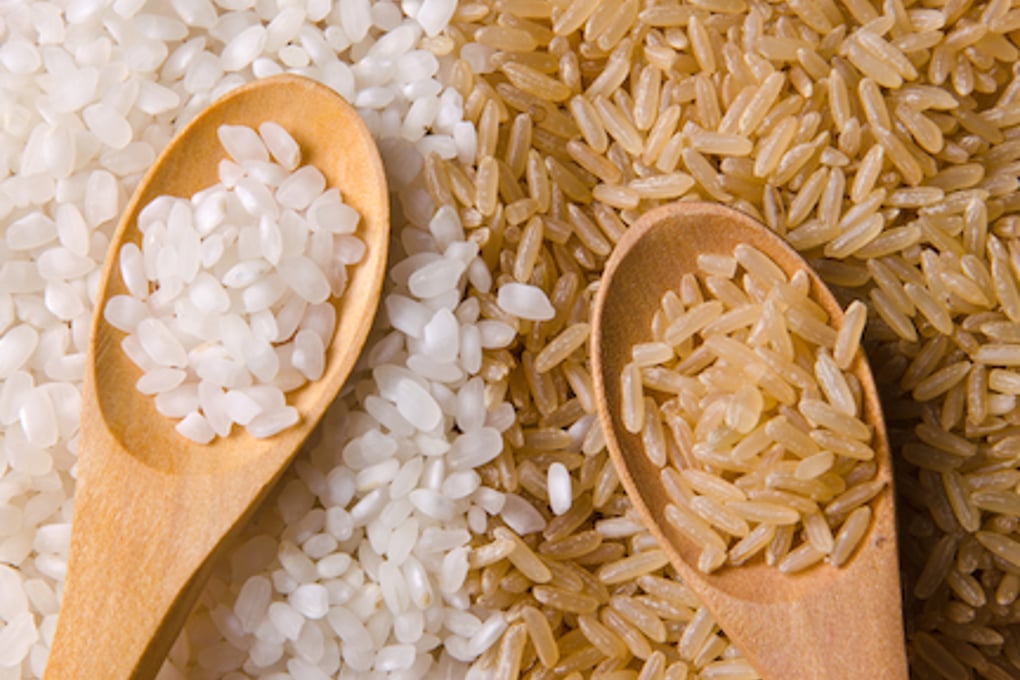 White and brown rice