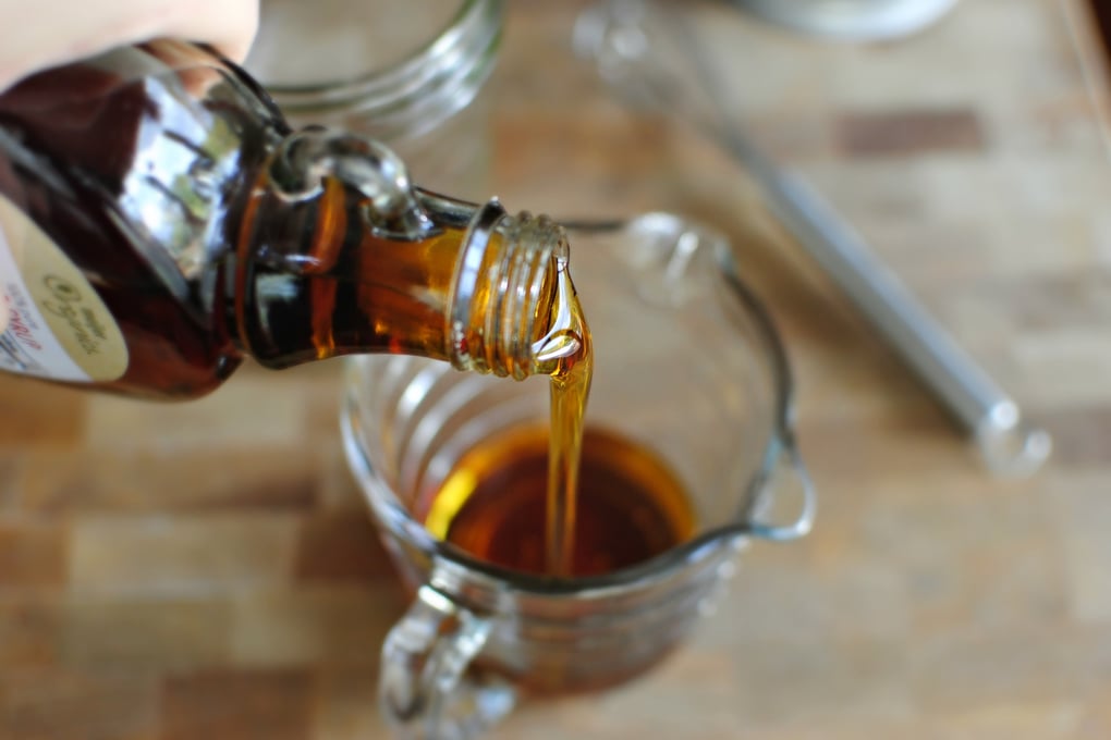 measure third cup maple syrup