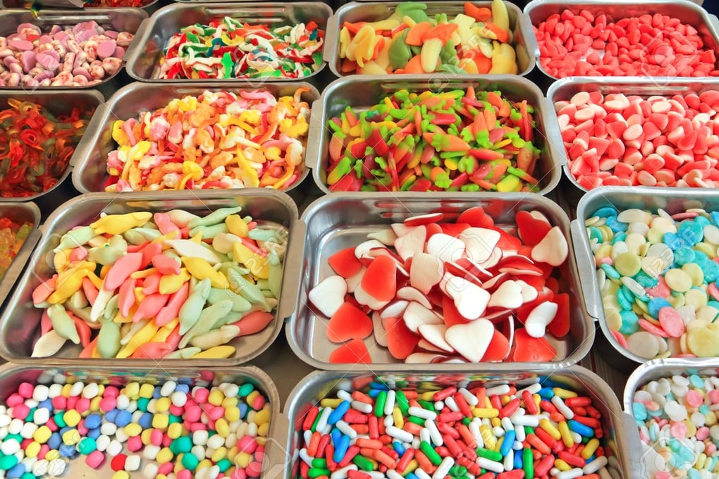 10467655 Background made of colourful sweets and candies Stock Photo candy shop