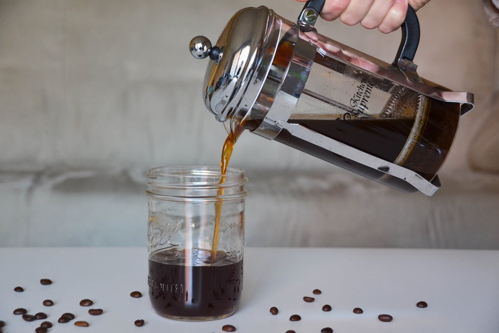 coldbrew french press pouring coffee jocelyn hsu