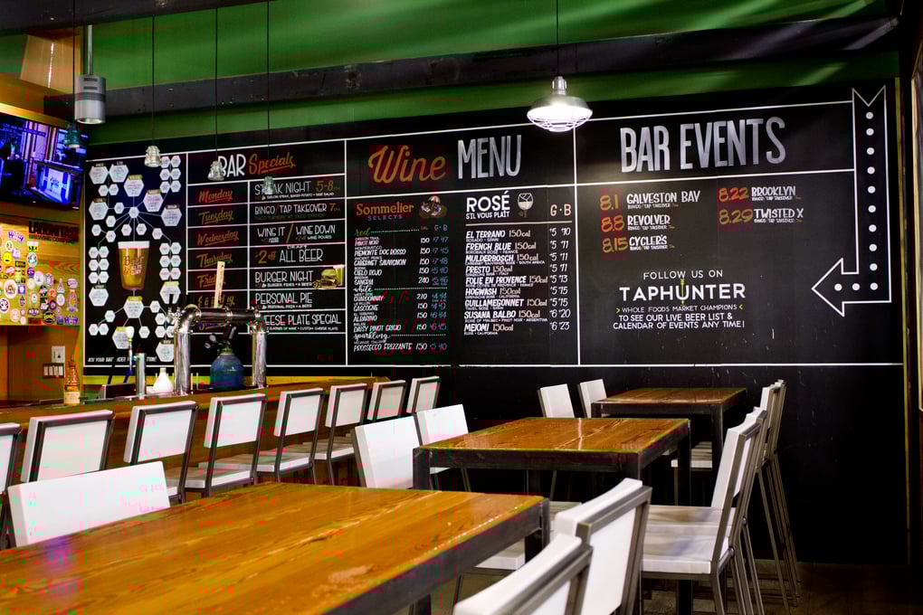 bar menu wall