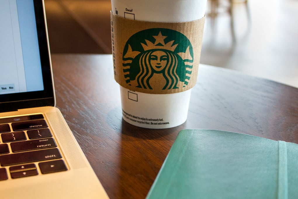 starbucks laptop book