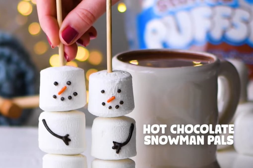 Stuffed Puffs Hot Chocolate Snowman Pals