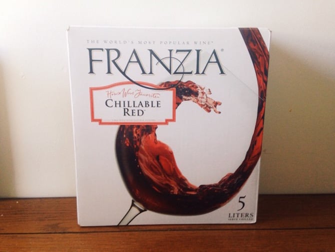 Franzia Chillable Red Box Wine Costume