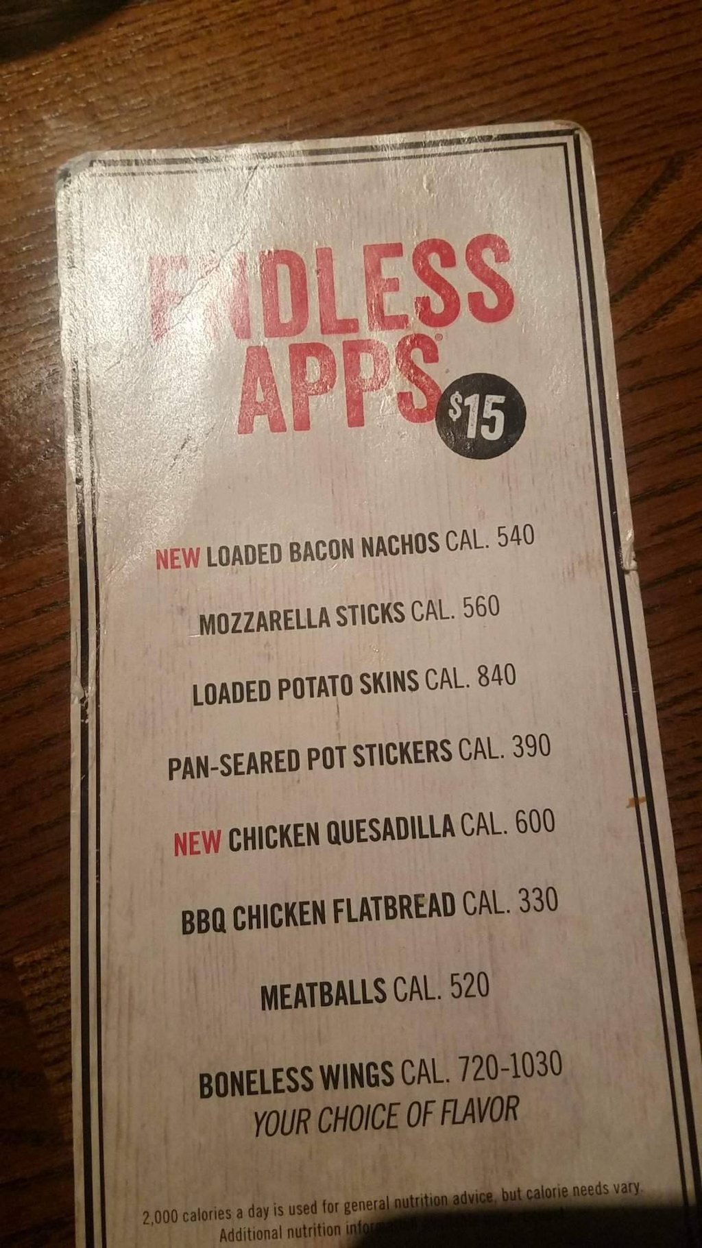 TGI Fridays Raised its Endless Apps Prices