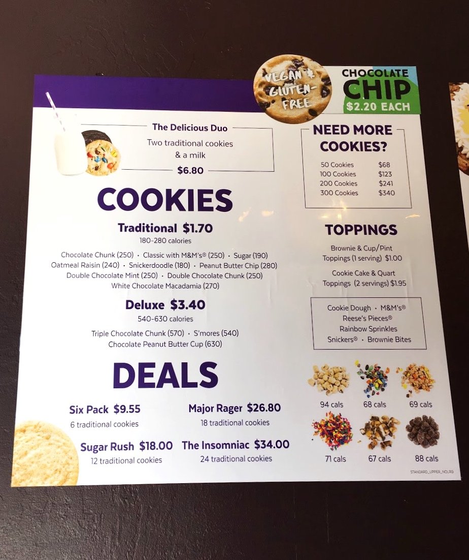 Insomnia store cookies prices