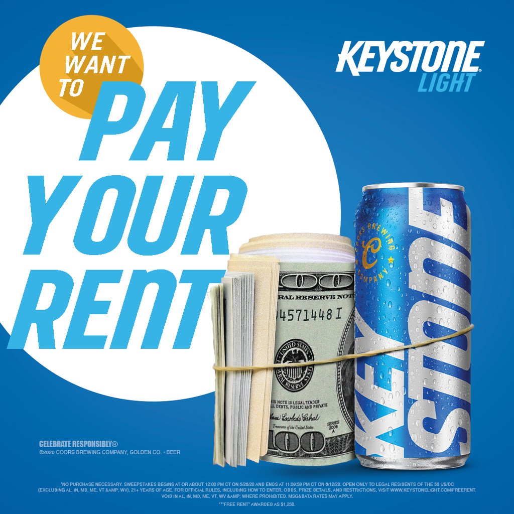 Keystone Light Is Offering To Pay Your Rent For July And Here's How To Enter
