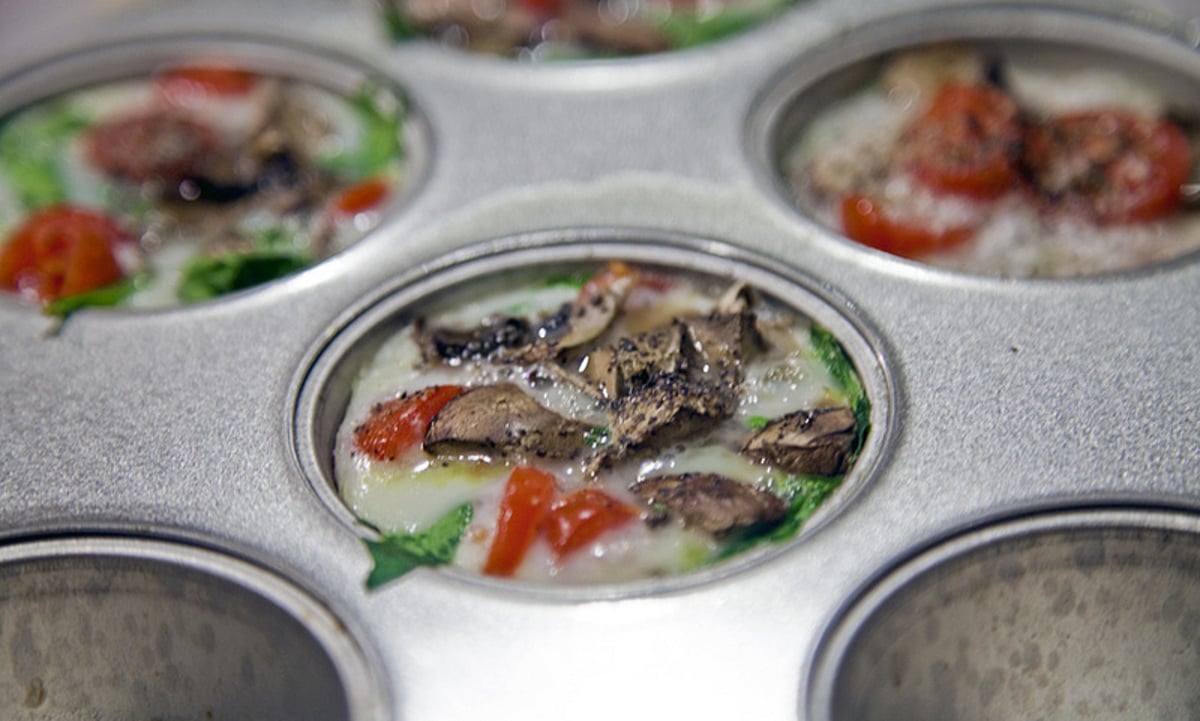 Tomato, Mushroom and Spinach Egg White Bites