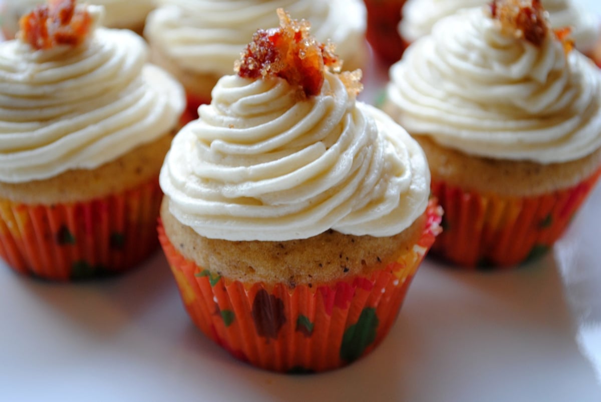 Maple Browned Butter Bacon Cupcakes
