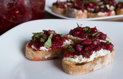 cranberry pom bruschetta