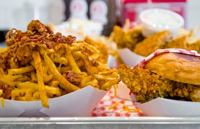 cheese fries fried chicken sandwich 1