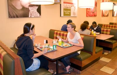 students eating