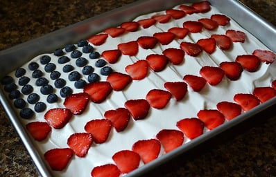 flag cake decorated top
