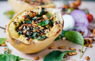 Spinach Tomato Goat Cheese Stuffed Spaghetti Squash 4965