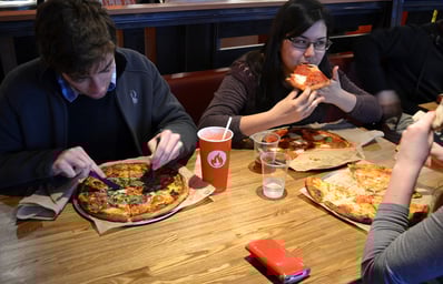 people eating at blaze