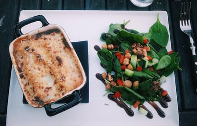 Lasagna and a small salad 3264x2448 OC Imgur