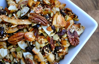Popped quinoa Trail mix recipe realhealthyrecipes