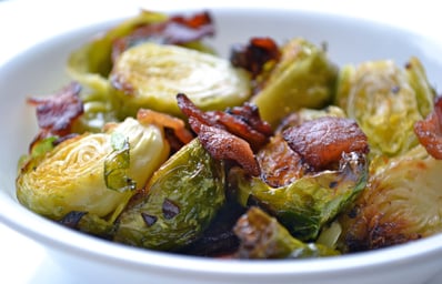 smoked balsamic brussels sprouts with bacon