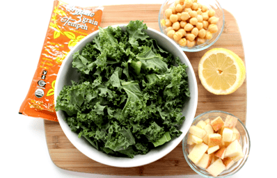 Baker Katherine Kale Salad Ingredients Vegan Chickpeas tempeh1
