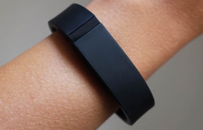 fitbit flex activity tracker black on wrist