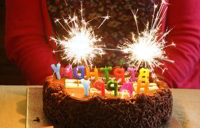 Sparklers on Cake