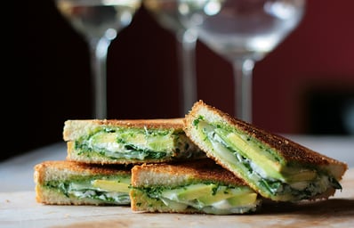 green goddess grilled cheese side