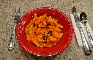 Shrimp in Red Pepper Cream Final