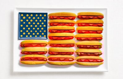 united states flag made from food