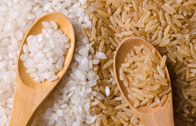 White and brown rice