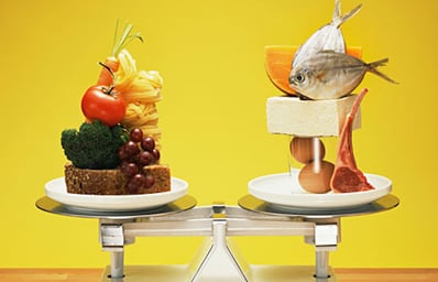 yellow backgroung food scale