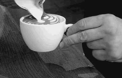 latte pouring