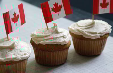 Canada Flag Cupcakes