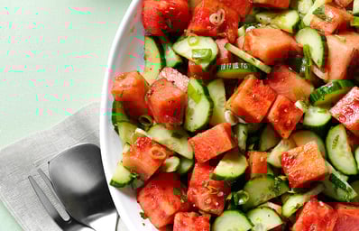 Minty Watermelon Cucumber Salad