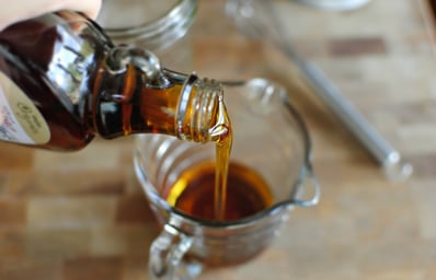 measure third cup maple syrup