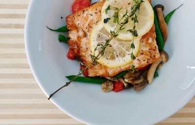 salmon lemon bowl