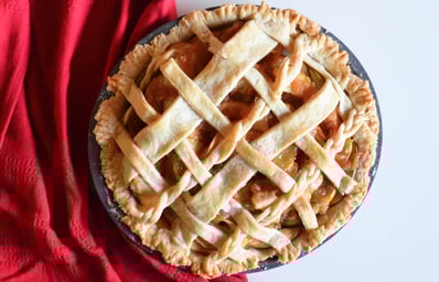apple pie top down red cloth jocelyn hsu