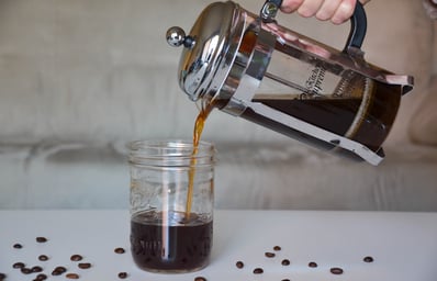 coldbrew french press pouring coffee jocelyn hsu
