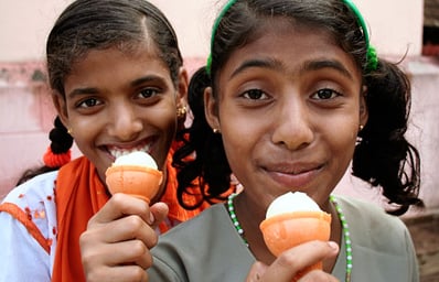 girls eating ice cream