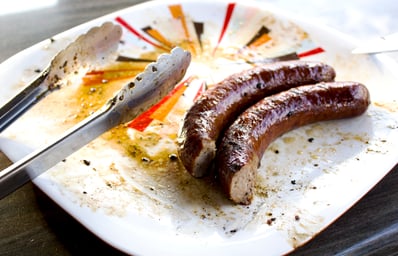 tongs and sausage