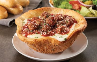 olive garden meatball pizza bowl