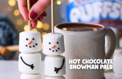 Stuffed Puffs Hot Chocolate Snowman Pals